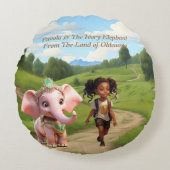 Coussins Ronds Panola, Dad & Ivory Elephant Keepsake Round Pillow (Devant)