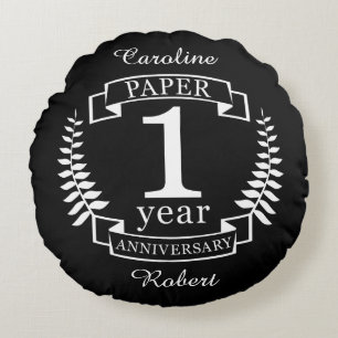 Coussins Ronds Papier 1er anniversaire mariage 1 an