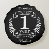 Coussins Ronds Papier 1er anniversaire mariage 1 an (Dos)