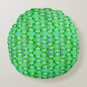 Coussins Ronds Papier peint Art Déco, vert jade