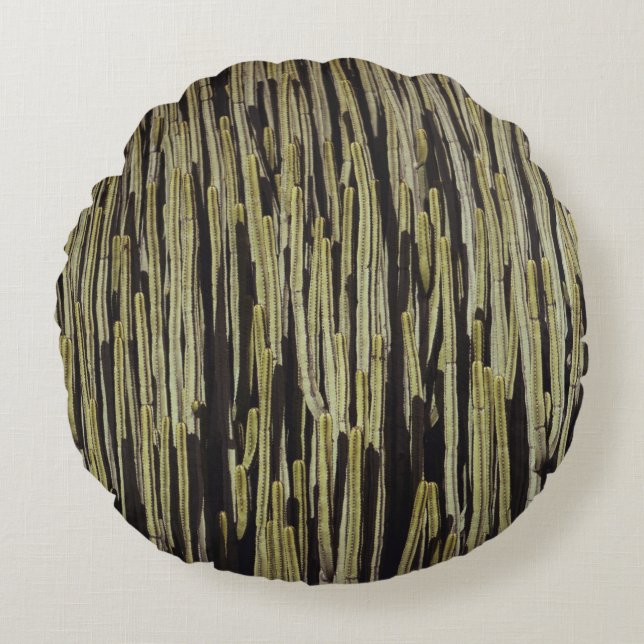 Coussins Ronds Papier peint cactus vert (Devant)