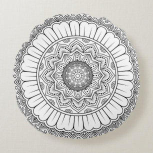 Coussins Ronds Papier peint de la Rosette mandala