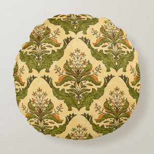 Coussins Ronds Papier peint floral classique : damassé stylisé.