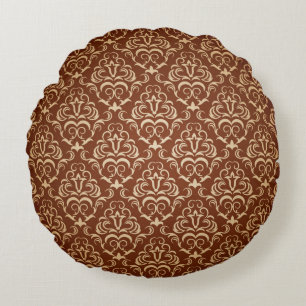 Coussins Ronds Papier peint sans fil, motif floral, mal