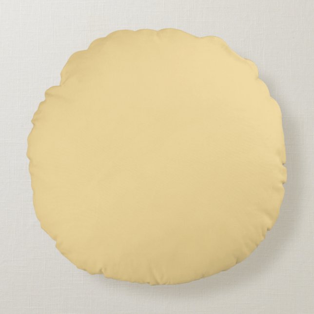Coussins Ronds Papier Popcorn Beurre Jaune Couleur Solide Impress (Devant)