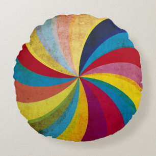 Coussins Ronds Papier rétro Grunge, arrière - plan tourbillon col