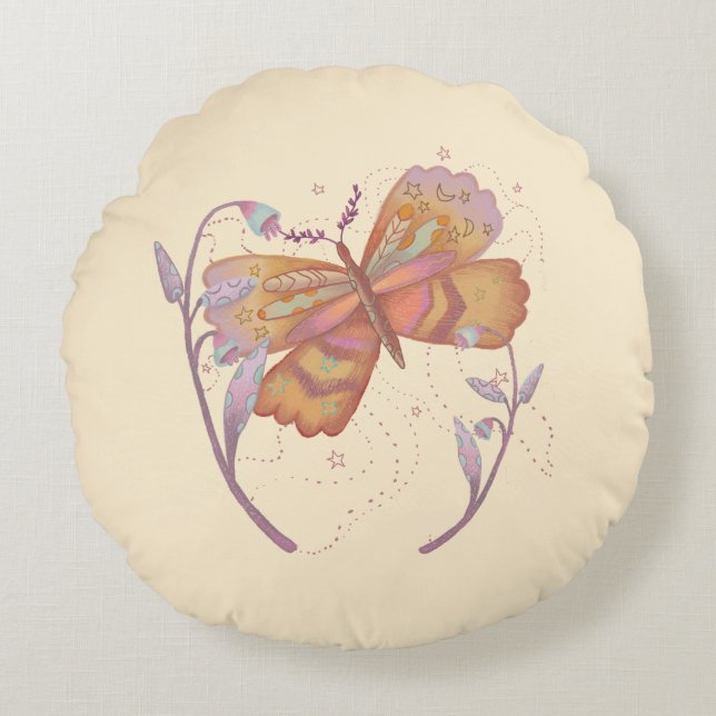 Coussins Ronds papillon de printemps (Devant)