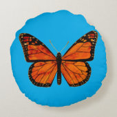 Coussins Ronds Papillon monarque (FOND BLEU) (Dos)