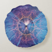 Coussins Ronds Papillon morpho / Galaxie Mandala (Dos)