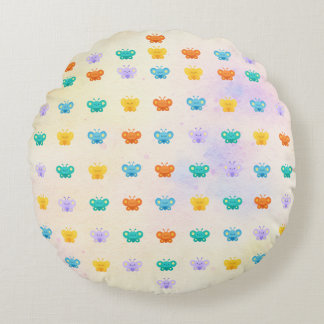 Coussins Ronds Papillon Pastel