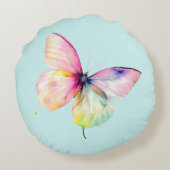Coussins Ronds Papillon rose délicat dans les couleurs pastel arc (Dos)