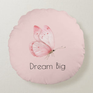 Coussins Ronds Papillon Rose Rêveur