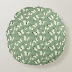 Coussins Ronds Papillon vert