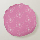 Coussins Ronds Papillons Blancs Roses Violets (Dos)