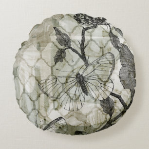 Coussins Ronds Papillons d'arabesque II