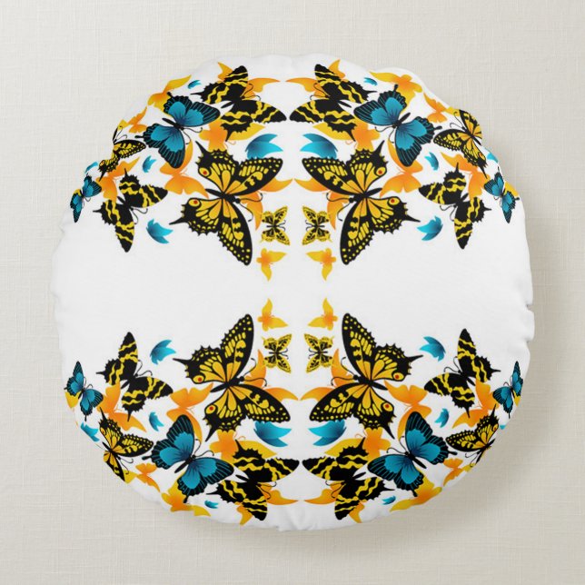 Coussins Ronds Papillons de styles classiques (Devant)