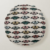 Coussins Ronds Papillons neutres modernes Motif de jardin (Devant)