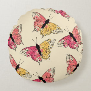 Coussins Ronds Papillons volants : motif en ivoire sans soudure