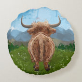 Coussins Ronds Parade animale Vache des Highlands (Dos)