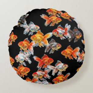 Coussins Ronds Parade de poissons d'or