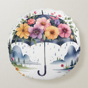 Coussins Ronds Parapluie floral moderne et élégant