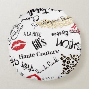 Coussins Ronds Paris mode et glamour sans couture motif