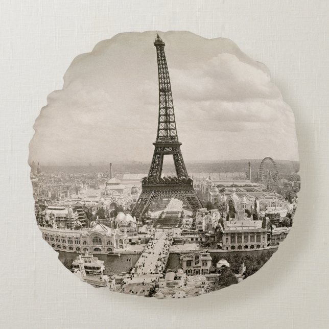 Coussins Ronds Paris : Tour Eiffel, 1900 (Devant)
