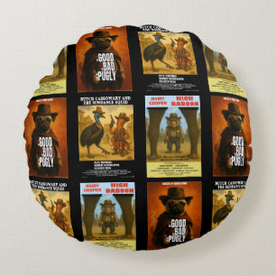 Coussins Ronds Parodie d'affiche de film western