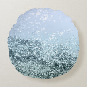 Coussins Ronds Parties scintillant Bleue clair Seafoam #1