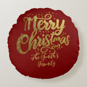 Coussins Ronds Parties scintillant d'or de la famille moderne Scr