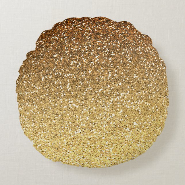 Coussins Ronds Parties scintillant Gold Faux Ombre (Devant)