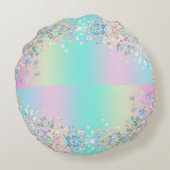 Coussins Ronds Parties scintillant holographique Unicorn (Dos)