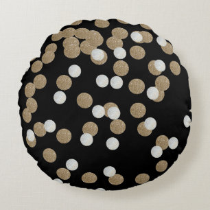 Coussins Ronds parties scintillant minimaliste Champagne noir con