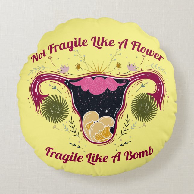 Coussins Ronds Pas Fragile Comme Une Galaxie Fleur Uterus (Devant)