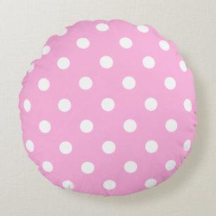 Coussins Ronds Passionnant Pastel Rose Clair Avec De Grands Pois