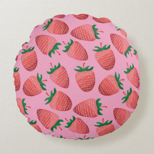 Coussins Ronds Pastel aux fraises : sucré Vintage
