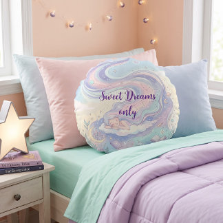 Coussins Ronds Pastel Céleste Personnalisé Rêveur