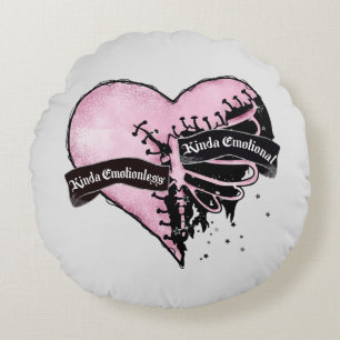 Coussins Ronds Pastel Goth Heart Émotionnel et sans émotion