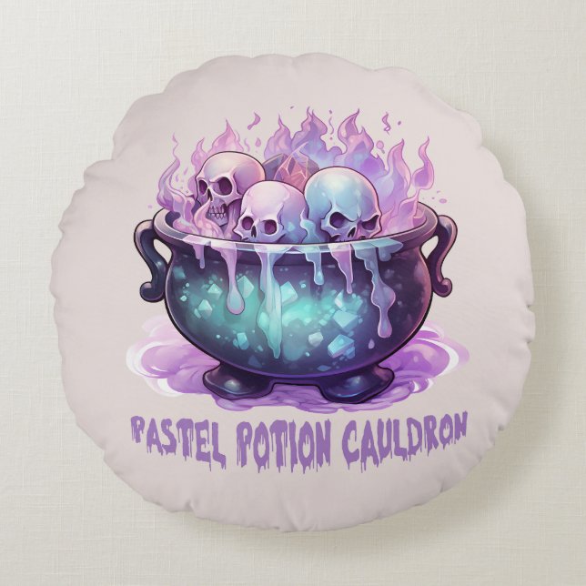 Coussins Ronds Pastel Potion Cauldron (Devant)