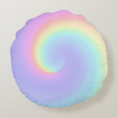 Coussins Ronds Pastel Rainbow Swirl Mariage lesbien (Dos)