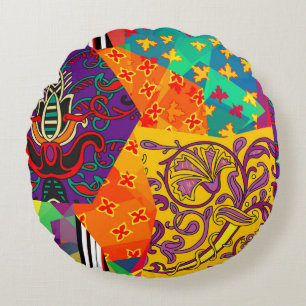 Coussins Ronds Patchwork indien turc festier Mandala