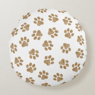 Coussins Ronds Pâtes de chien, Pâtes de chien, Pâtes d'or orange