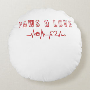 Coussins Ronds Pâtes & Love Cute Pet Lover Typographie Amoureux d