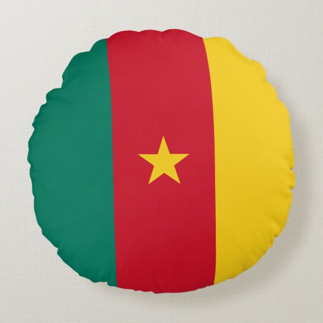 Coussins Ronds Patriotic Cameroon (Devant)