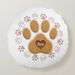 Coussins Ronds Patte de chat d'amour