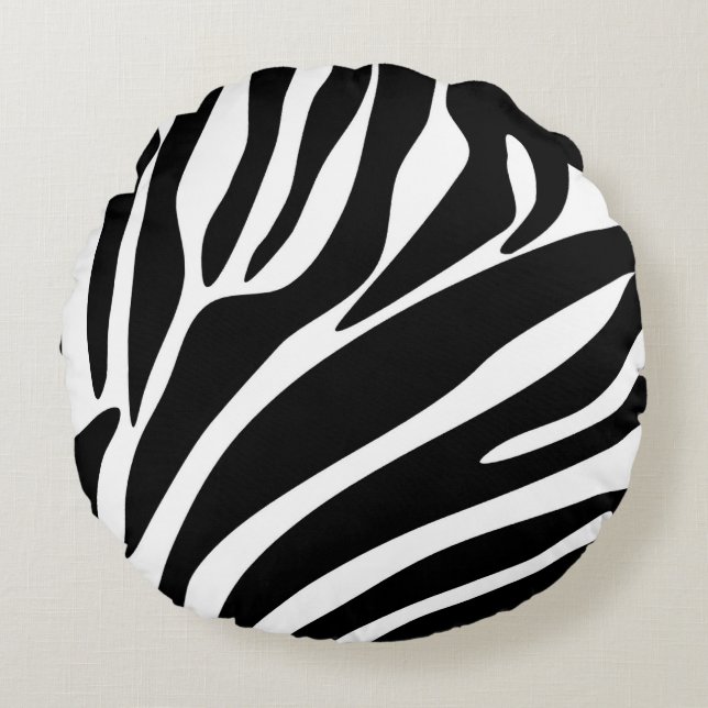 Coussins Ronds Patters de Black Zebra (Devant)