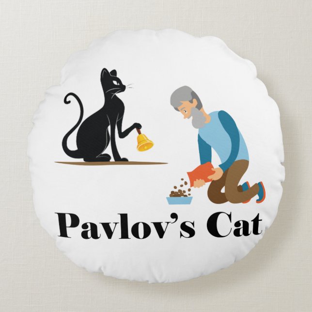 Coussins Ronds Pavlov's Cat Funny Psychology (Devant)