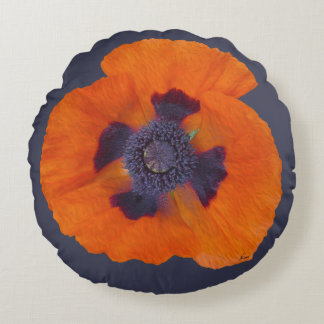 Coussins Ronds Pavot orange écarlate 1