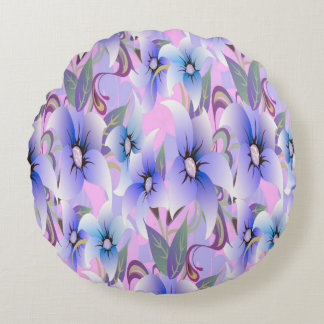 Coussins Ronds Pavots Lilas