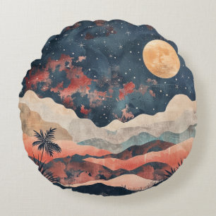Coussins Ronds Paysage Abstrait de Boho (24)
